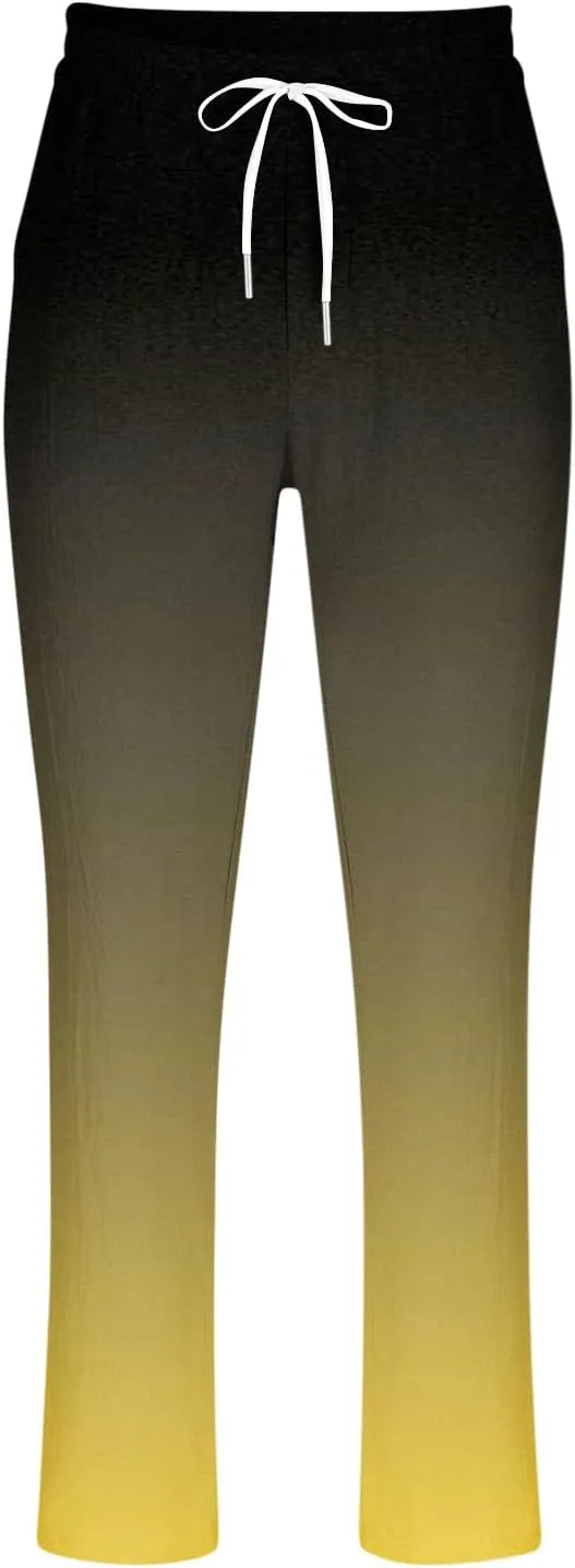 Mens Ombr Gradient Jogger Pants with Drawstring Elastic Relax Casual Sweatpants for Men Side Pockets Lounge Travel