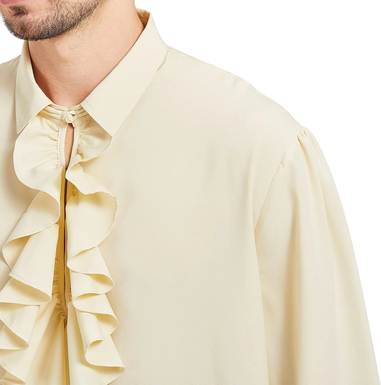 Men's Pirate Shirt Vampire Renaissance Victorian Gothic Ruffle Shirt Medieval Halloween Costume Tops
