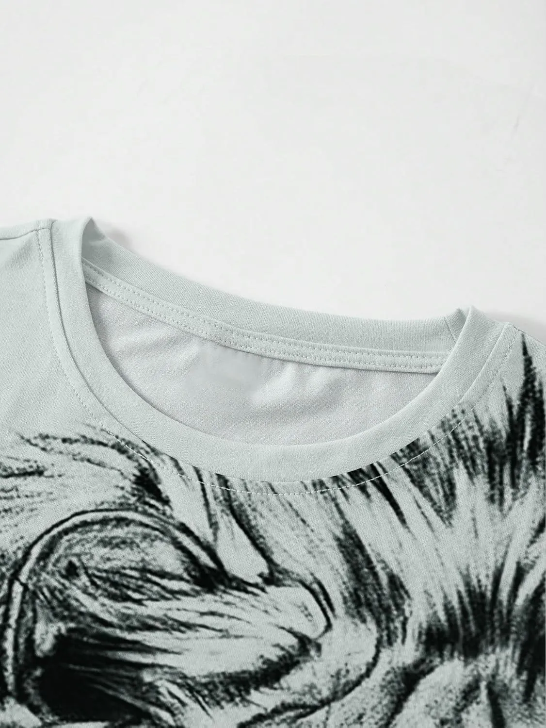 Men's Short-Sleeved Graphic T-Shirt Letters Fashion Printing Round Neck T-Shirt