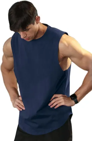 Men's Sleeveless Sports T-Shirt Quick Dry Cotton Muscle Shirt Casual Sports Tank top