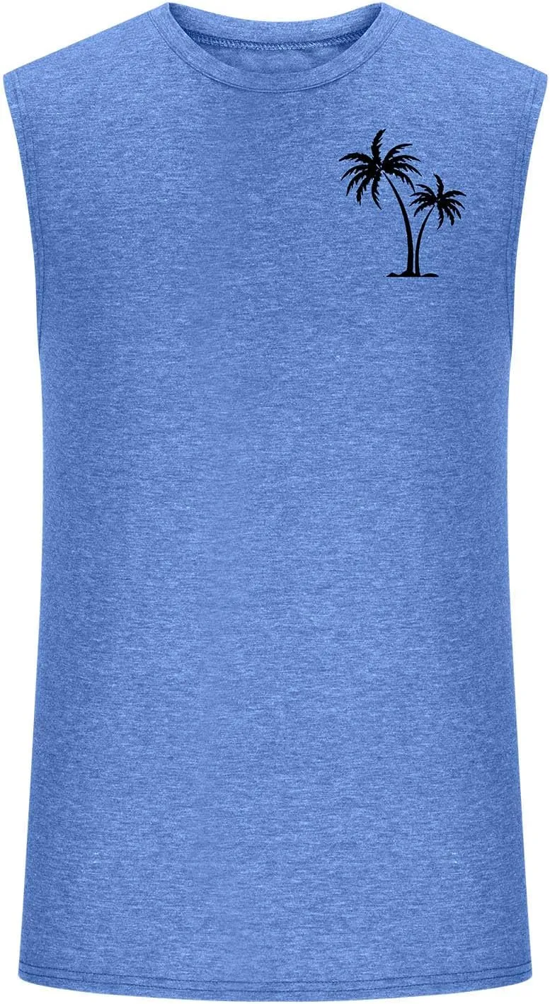 Men's Sleeveless Workout Swim Shirt Quick Dry Athletic Running Gym Muscle Beach Tank Top Cut Off Undershirts Vest