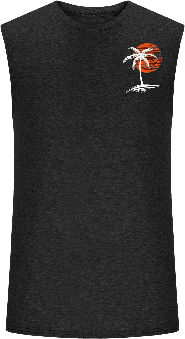 Men's Sleeveless Workout Swim Shirt Quick Dry Athletic Running Gym Muscle Beach Tank Top Cut Off Undershirts Vest