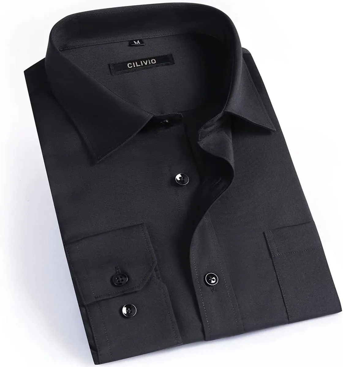 Men's Stretch Wrinkle Resistant Dress Shirt Long Sleeve Button up Business Casual Shirt Regular Fit