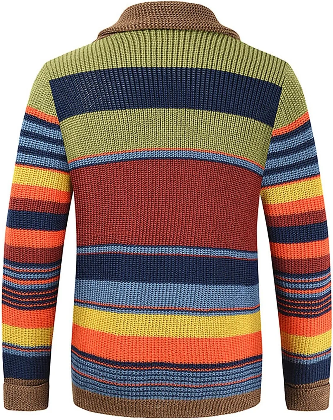 Mens Sweater Cardigan Casual Long Sleeve Shawl Collar Buttons Down Cable Knit Cardigan Sweater, XXL-5XL