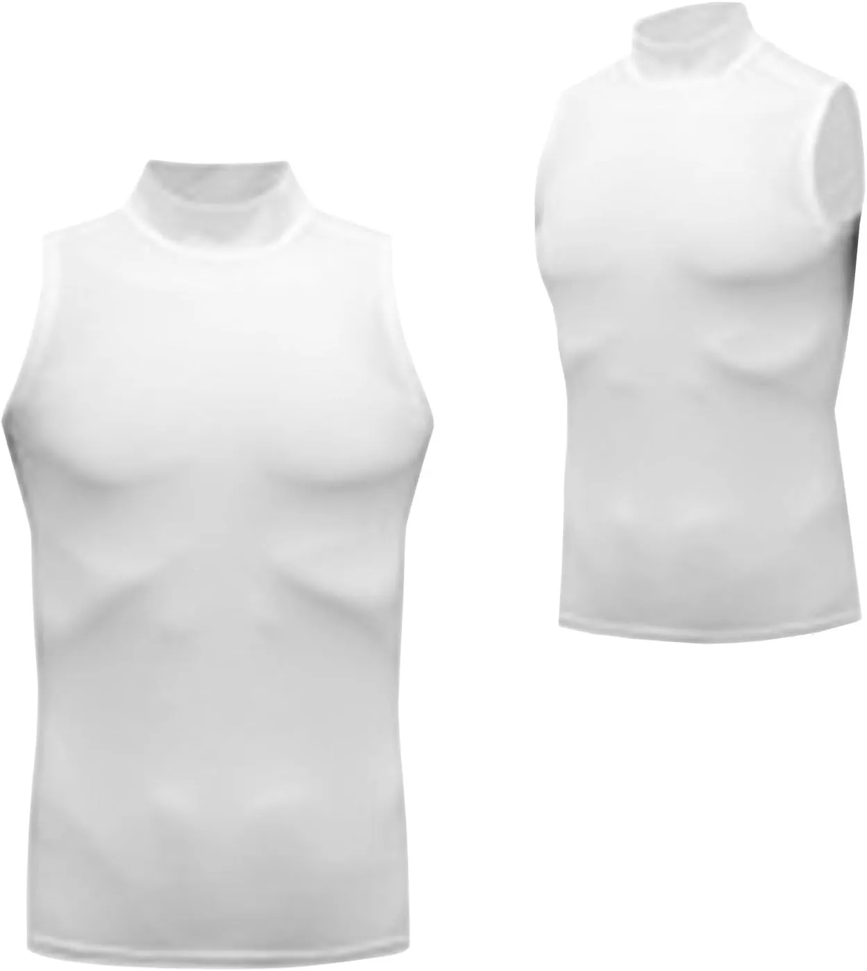 Mens Turtleneck Tank Tops Bodybuilding Compression Shirt Elastic Quick Dry Vest Muscle Fit Shapewear Running Undershirt