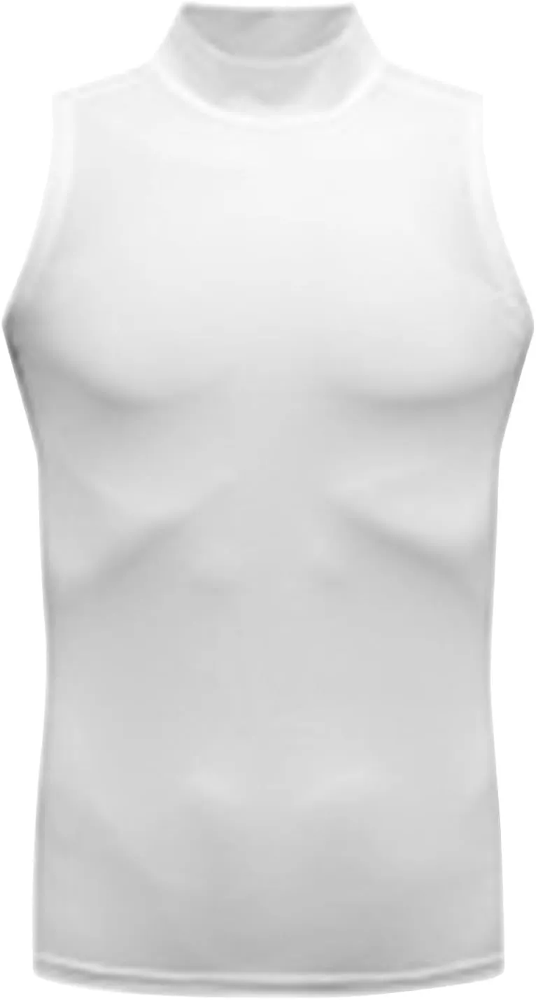 Mens Turtleneck Tank Tops Bodybuilding Compression Shirt Elastic Quick Dry Vest Muscle Fit Shapewear Running Undershirt