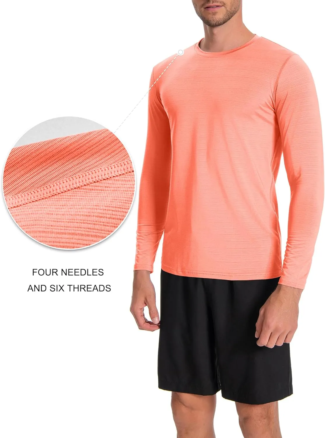 Men's UPF 30  Shirts Long Sleeve T-Shirt Runing Sun Shirt Moisture Wicking Top