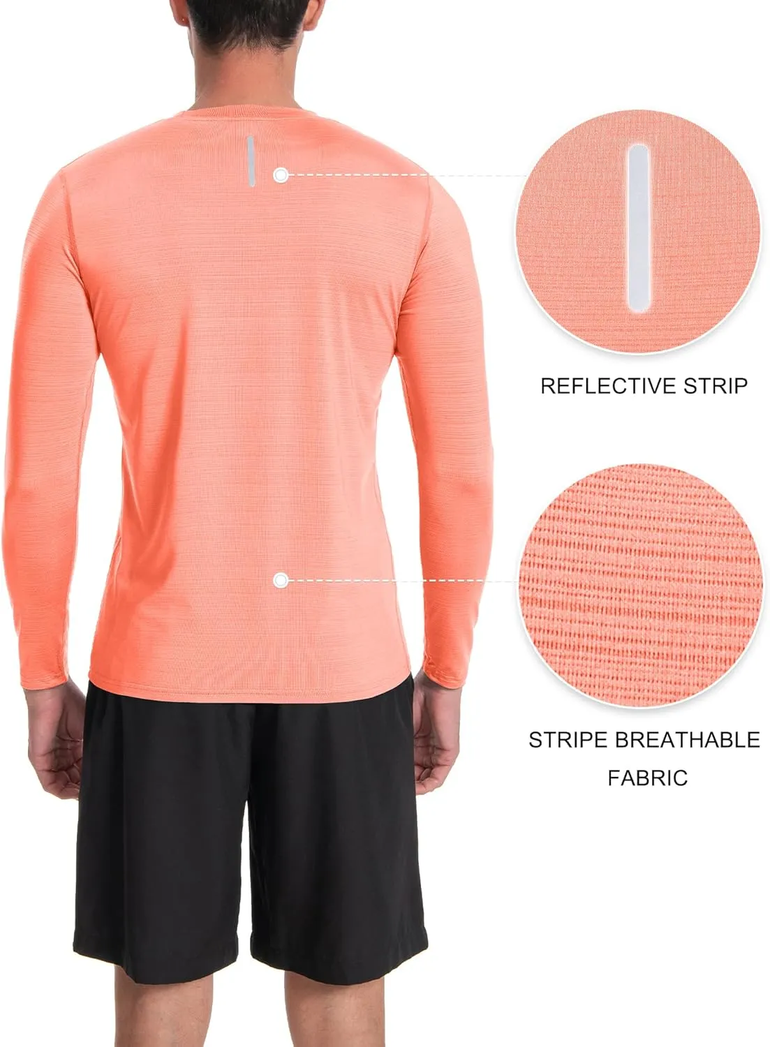 Men's UPF 30  Shirts Long Sleeve T-Shirt Runing Sun Shirt Moisture Wicking Top