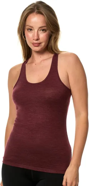 Merino Wool Tank Top Women - Active Merino Wool Undershirt Moisture Wicking Breathable Anti-Odor Lightweight Base Layer