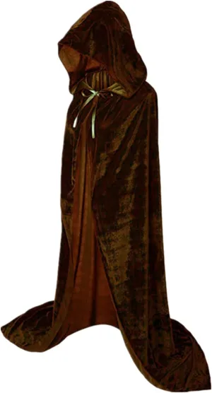 Miyaomn Casual Tops for Women Trendy Women's Velvet Hoodie Cloak Solid Color Vampire Witch Wizard Long Cape Robe Halloween Christmas Party Cosplay Costume(Coffee,Medium)