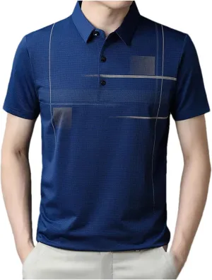 Mnjyihy Man Summer Fashion Polo Shirt Casual Short Sleeve Solid Athletic Quick-Dry Golf Shirt