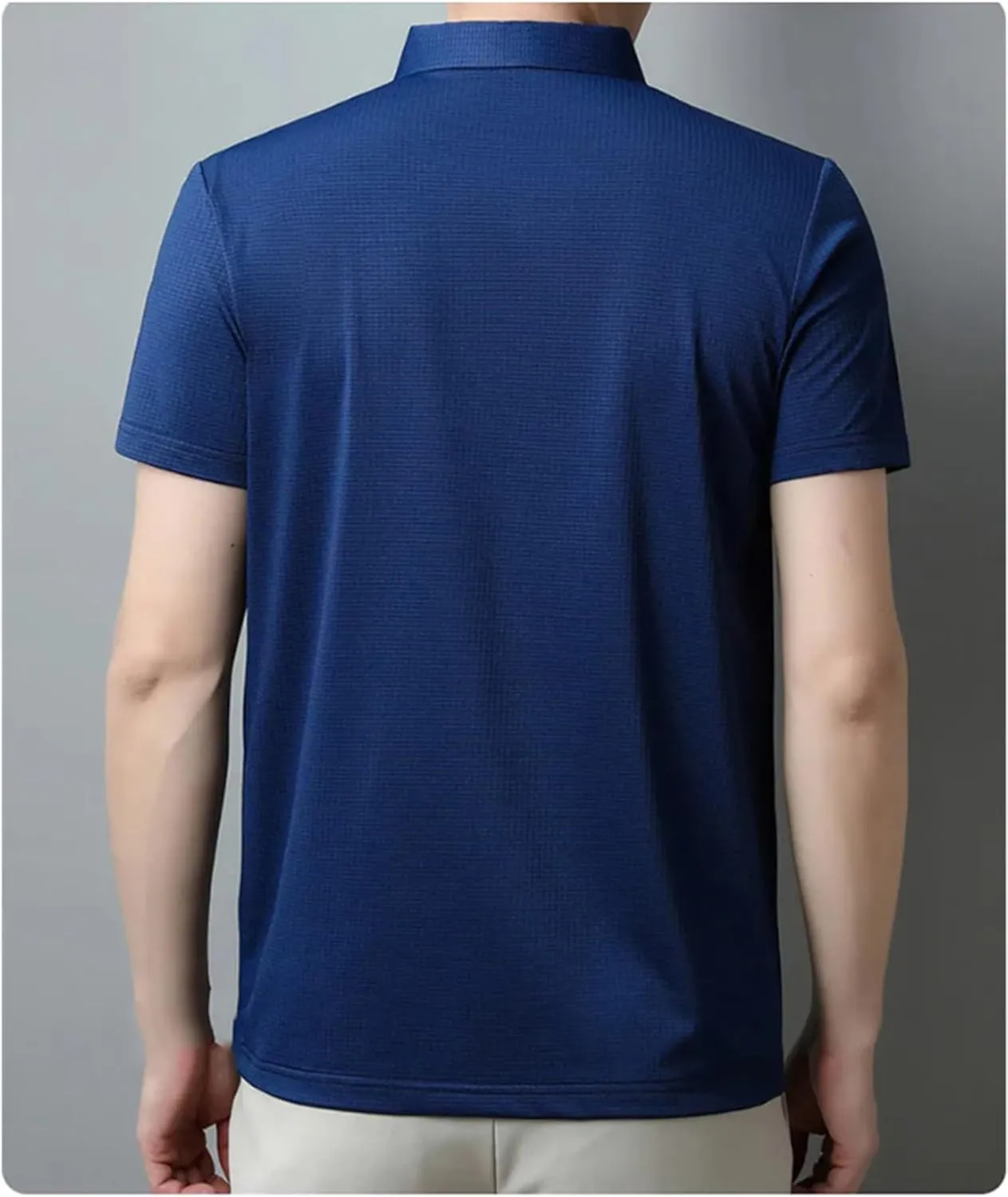 Mnjyihy Man Summer Fashion Polo Shirt Casual Short Sleeve Solid Athletic Quick-Dry Golf Shirt