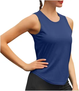 Moisture Wicking Workout Tank Tops for Women Quick-Dry Sleeveless Tees Loose Fit Yoga Shirts Athletic Clothing