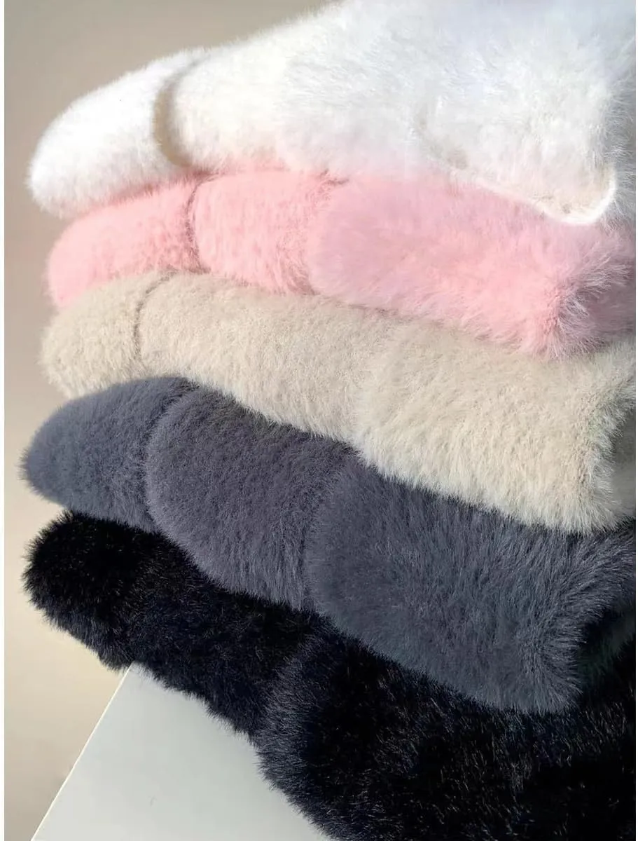 MOLERFO Long Fuzzy Cardigan Hooded Soft Cozy Warm Trendy Oversized Open Front Mohair Sweaters Women Coquette Loungewear