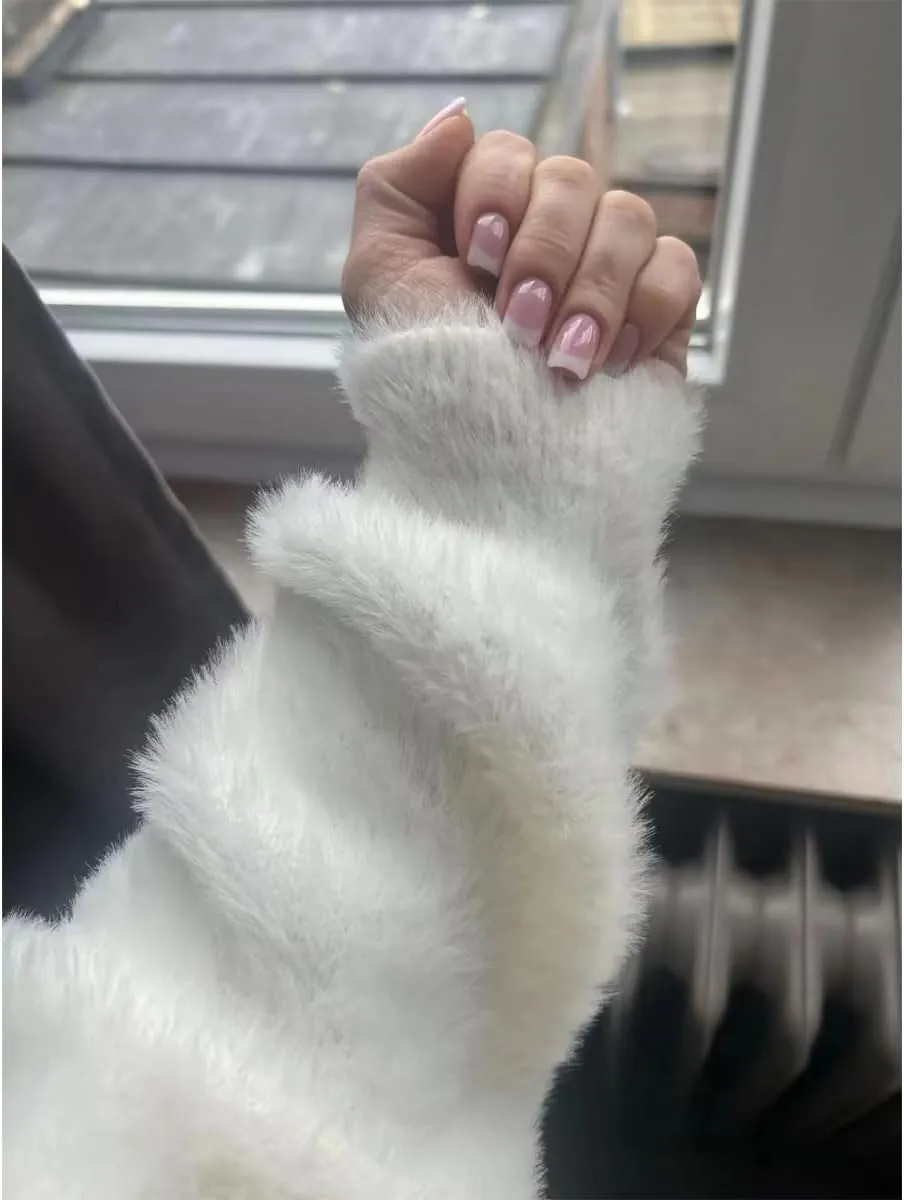 MOLERFO Long Fuzzy Cardigan Hooded Soft Cozy Warm Trendy Oversized Open Front Mohair Sweaters Women Coquette Loungewear