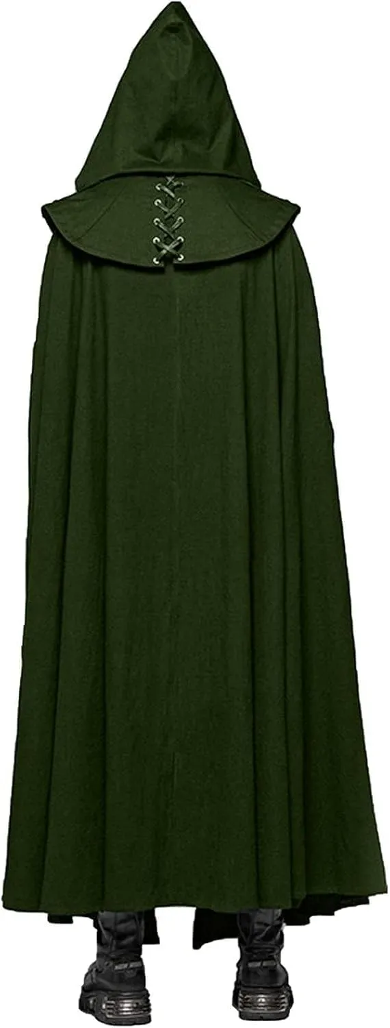 NaRHbrg Unisex Adults Hooded Cloak Cape for Halloween Cosplay Costumes Medieval Cosplay Wizard Witch Cape Renaissance Cloak