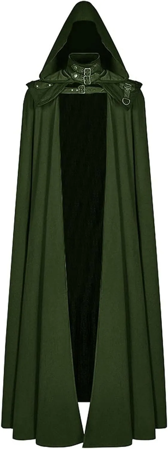 NaRHbrg Unisex Adults Hooded Cloak Cape for Halloween Cosplay Costumes Medieval Cosplay Wizard Witch Cape Renaissance Cloak