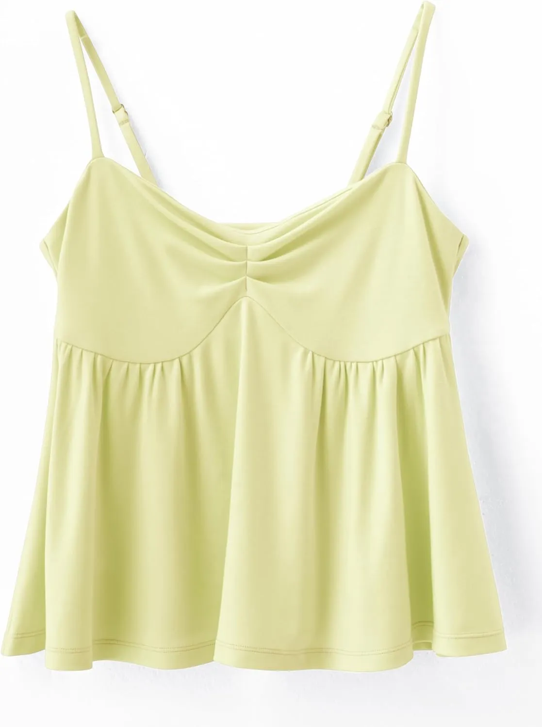 OMKAGI Cute Peplum Camisole Tops for Women Built in Bra Sleeveless Going Out Tank Top