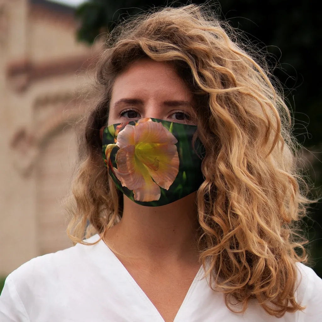 Peach and Yellow Flower Snug-Fit Polyester Face Mask