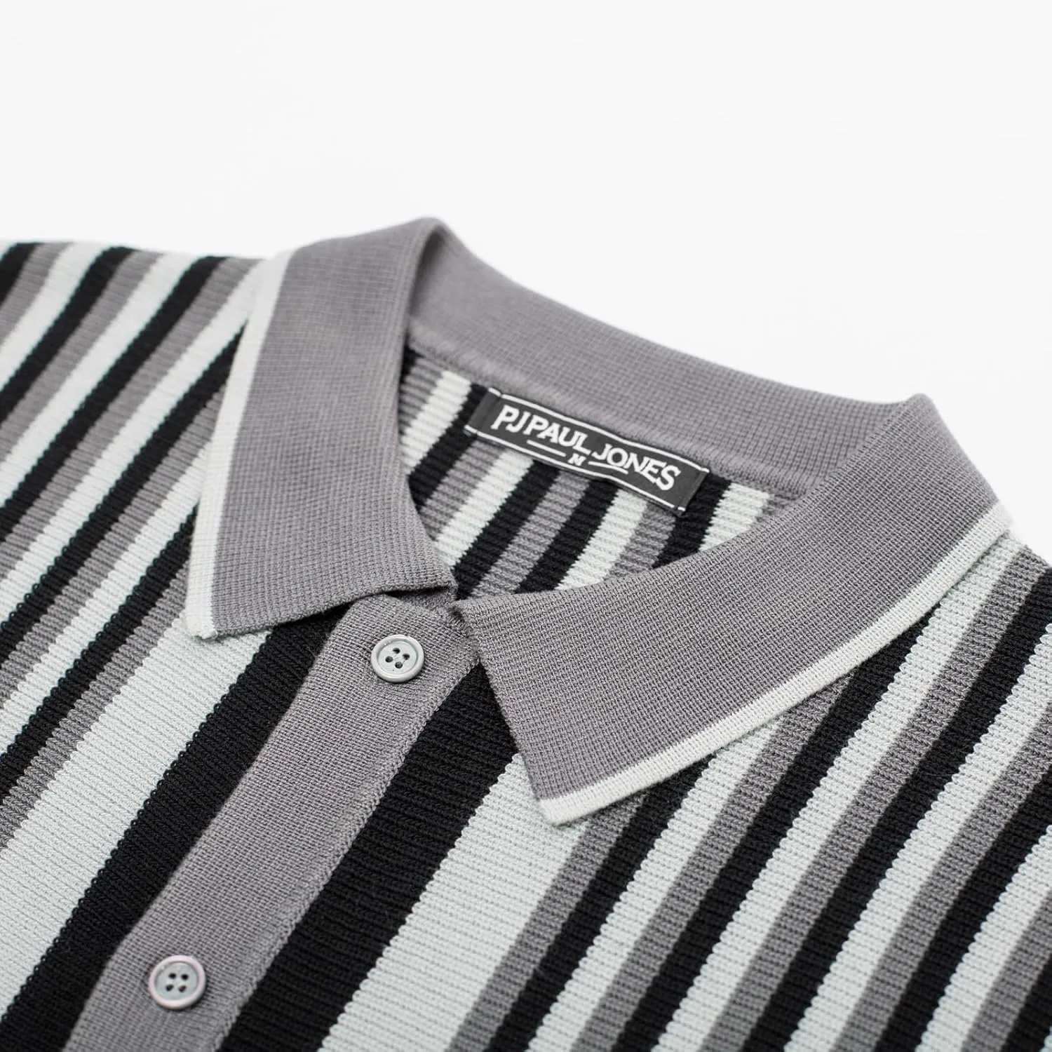 PJ PAUL JONES Men's Polo Shirts Retro Knit Shirt Vintage Striped Shirt