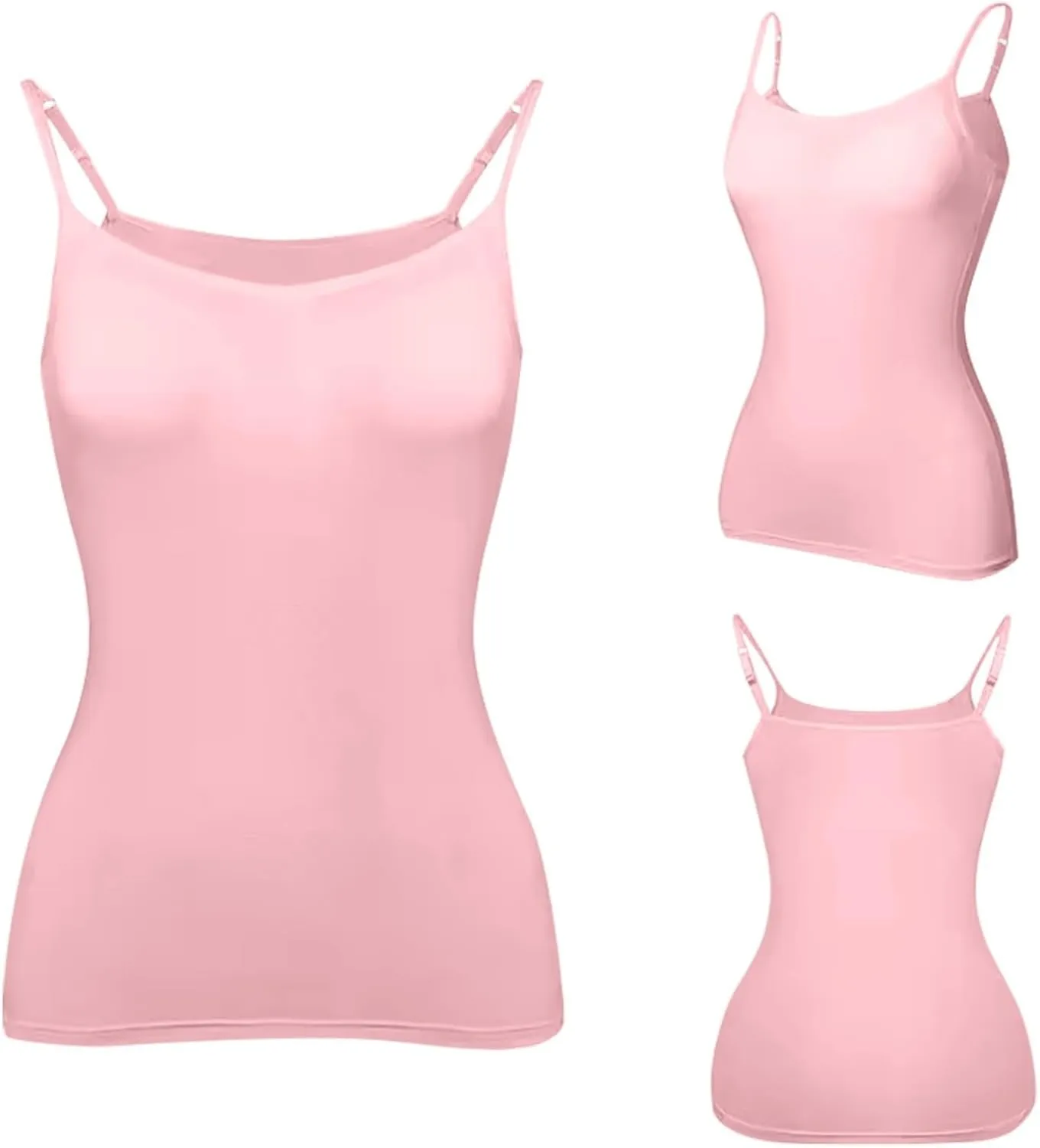 Placed Recently by Me Women's Tanks & Camis Built in Bra Tank Tops for Women Spaghetti Strap Padded Camisole Plus Size Sports Bras Tank Tops Shelf Bra Camis