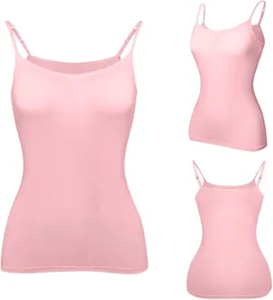 Placed Recently by Me Women's Tanks & Camis Built in Bra Tank Tops for Women Spaghetti Strap Padded Camisole Plus Size Sports Bras Tank Tops Shelf Bra Camis