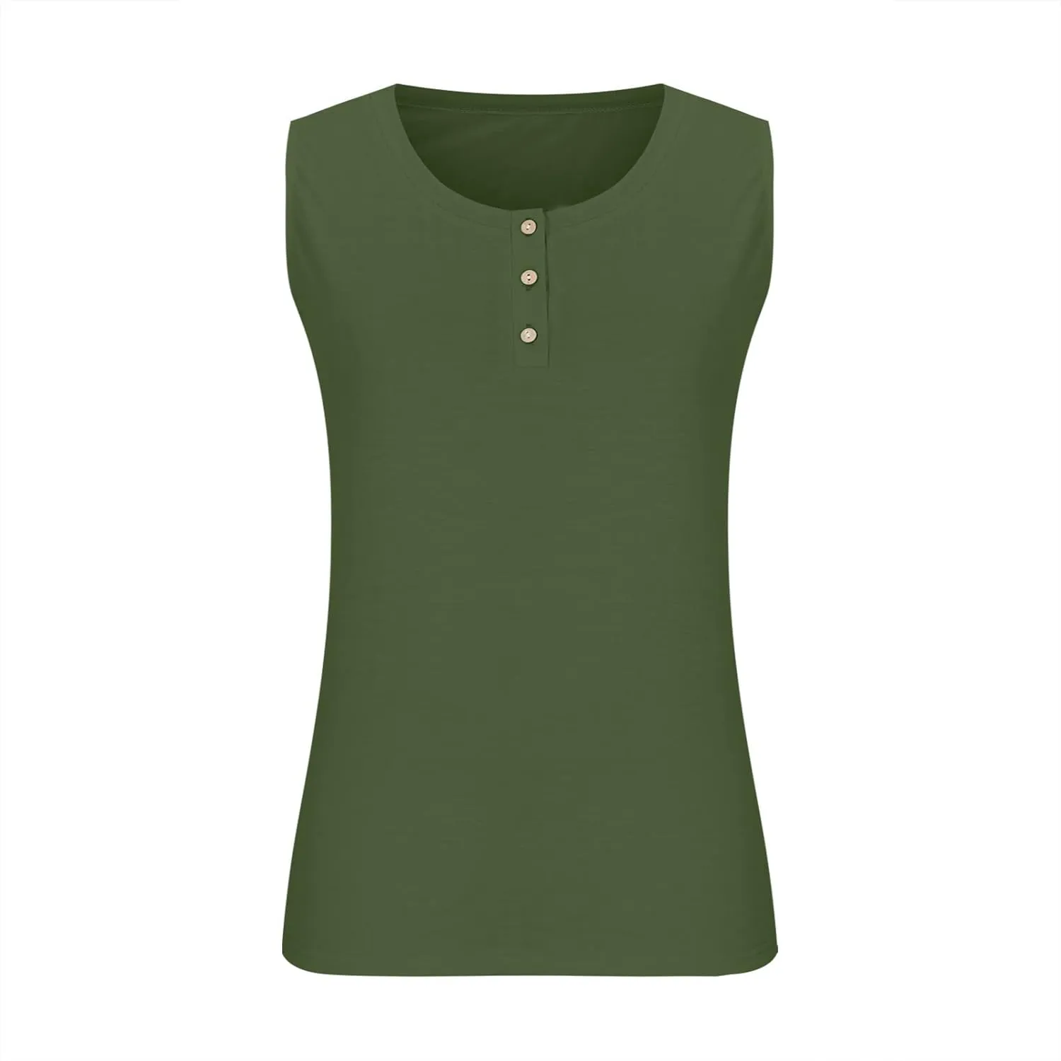 Plus Size Button Front Camisole Top Women's Sleeveless Casual Summer Relaxed Fit Layered Tank Shirt Vest
