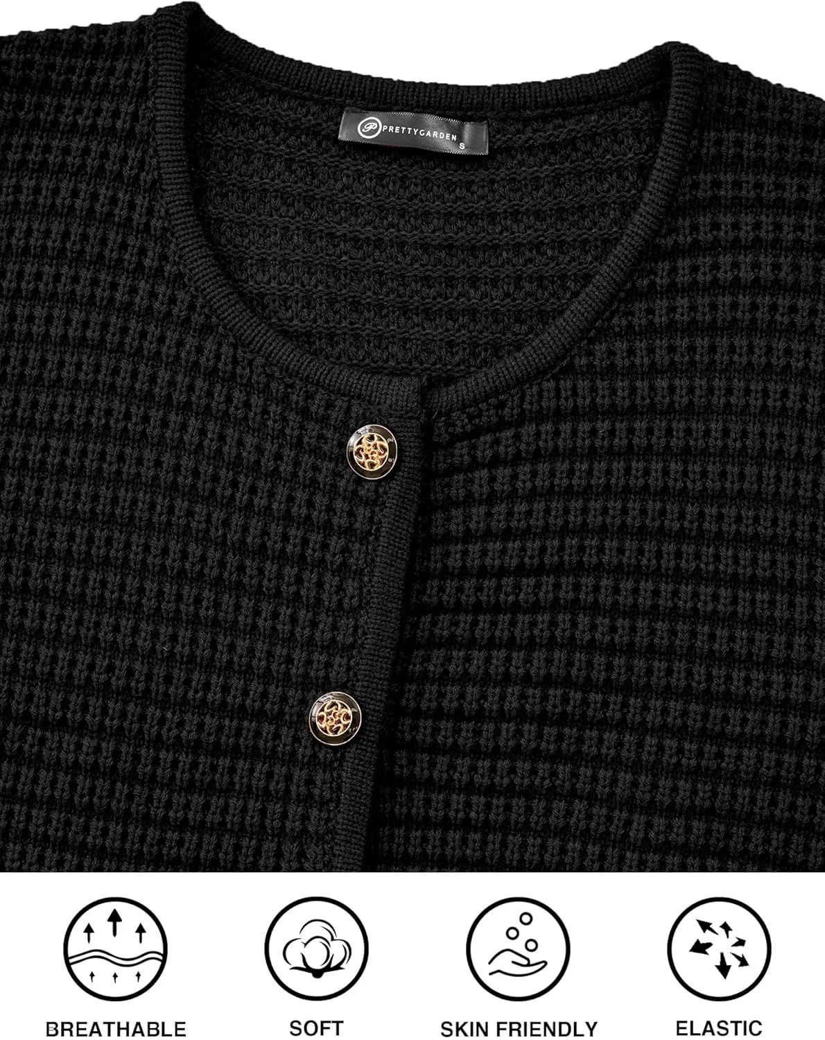 PRETTYGARDEN Women's Knit Cardigan Sweaters Fall Fashion Long Sleeve Open Front Button Down Trendy Casual Sweater Jacket
