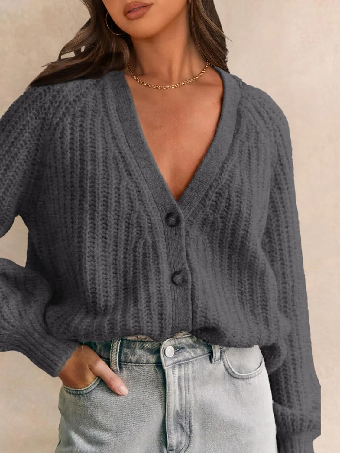 PRETTYGARDEN Womens Sweaters 2025 Long Sleeve Open Front Chunky Cardigan Sweaters for Women Dressy Short Cardigans