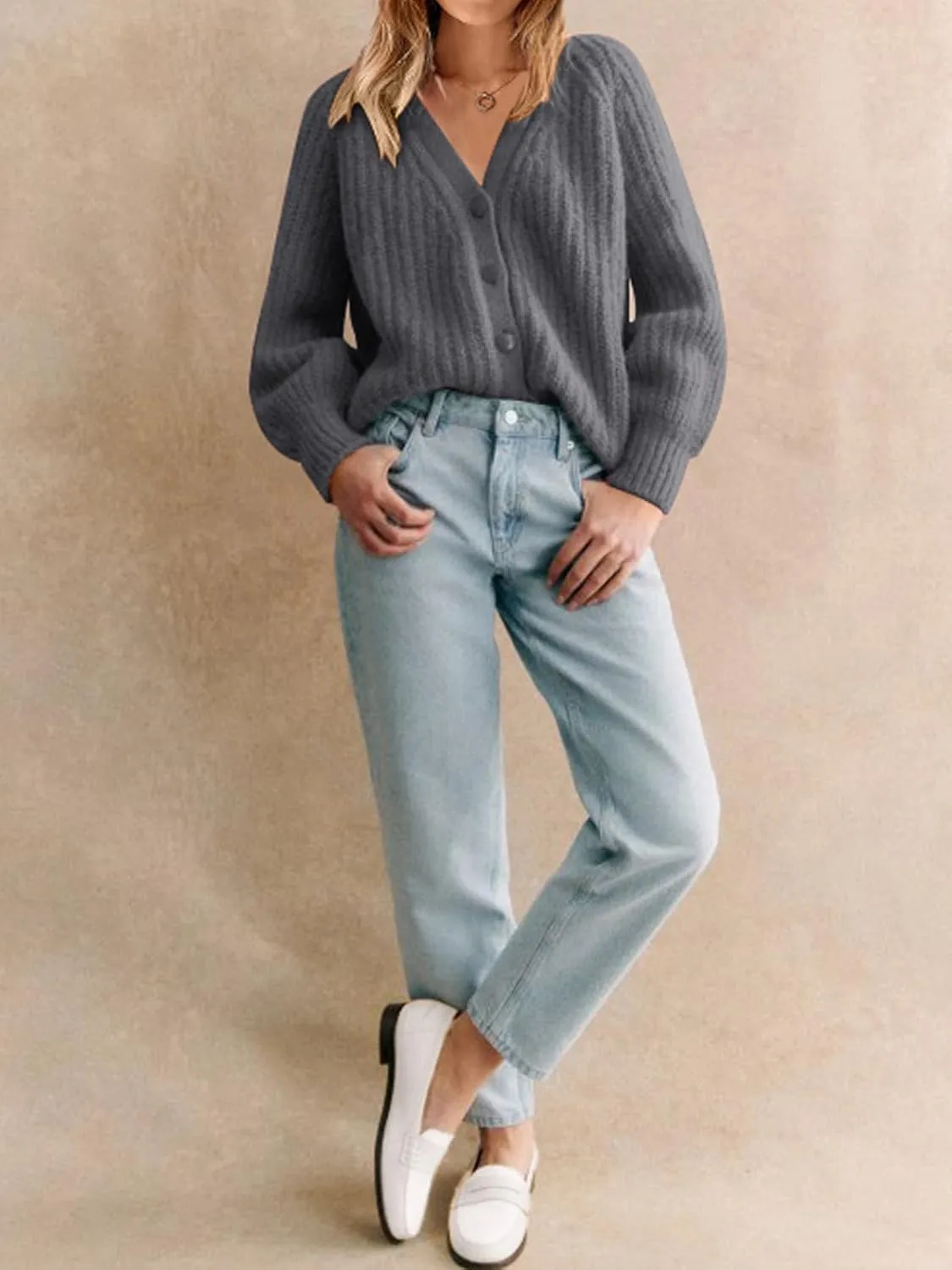 PRETTYGARDEN Womens Sweaters 2025 Long Sleeve Open Front Chunky Cardigan Sweaters for Women Dressy Short Cardigans