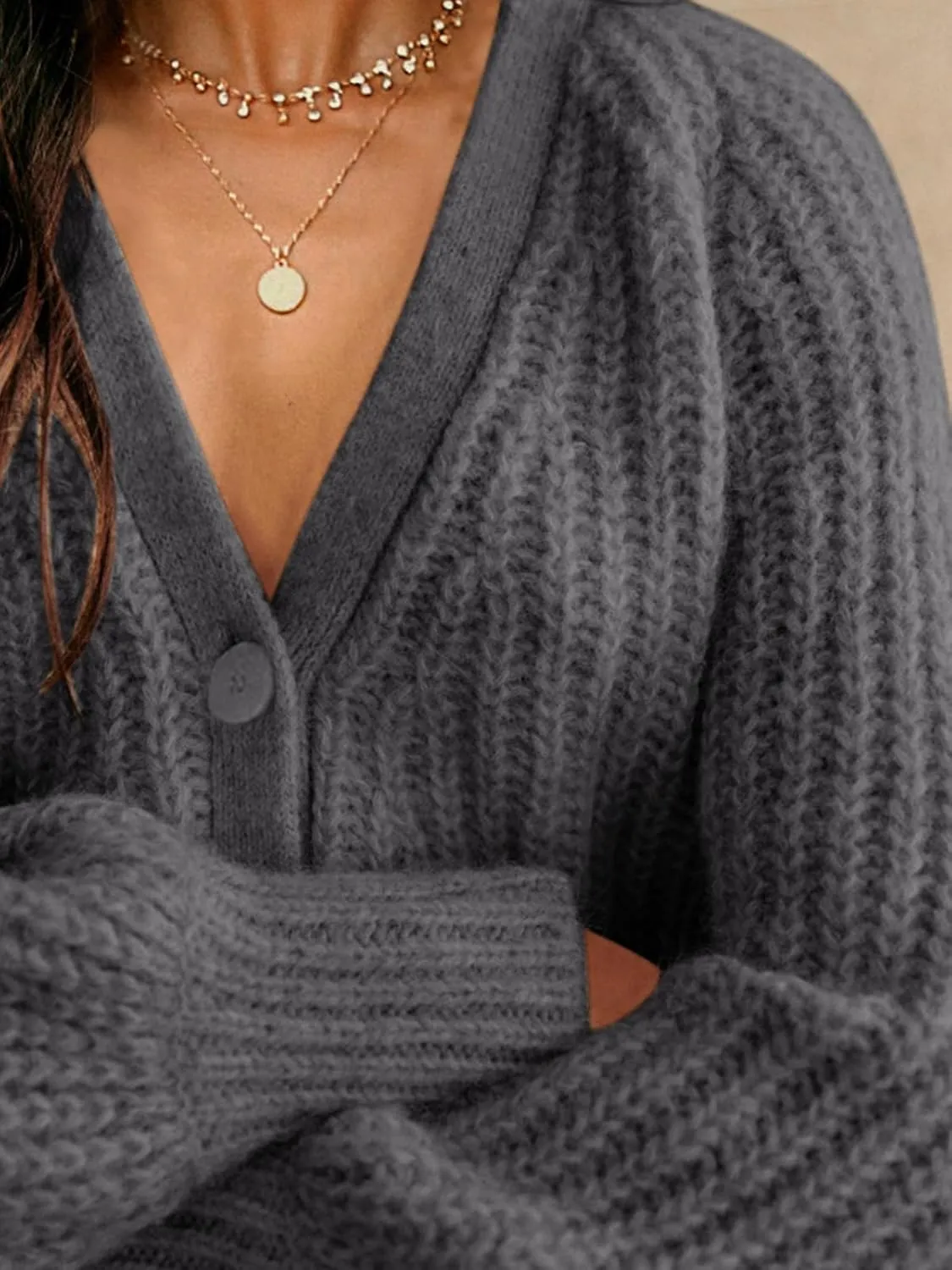 PRETTYGARDEN Womens Sweaters 2025 Long Sleeve Open Front Chunky Cardigan Sweaters for Women Dressy Short Cardigans