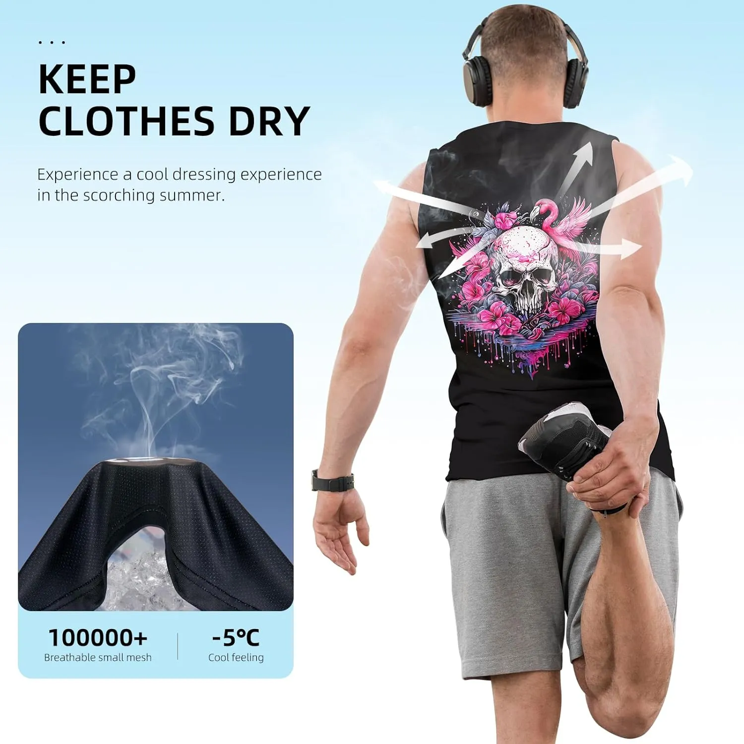 Rave Tank Tops Men Beach Tank Tops Graphic Summer Funny Sleeveless EDM Outfits Patriotic Shirts Up to 3XL