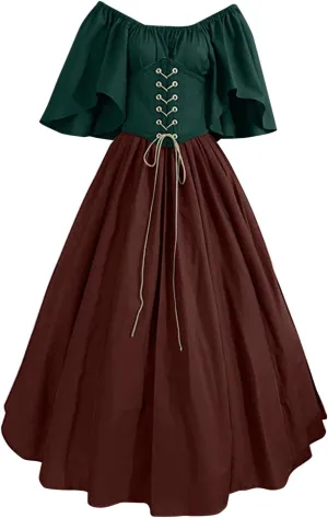 Renaissance Dresses for Women Long Sleeve Irish Over Dress Medieval Dresses Costume Medieval Costume Irish Long Over Dress