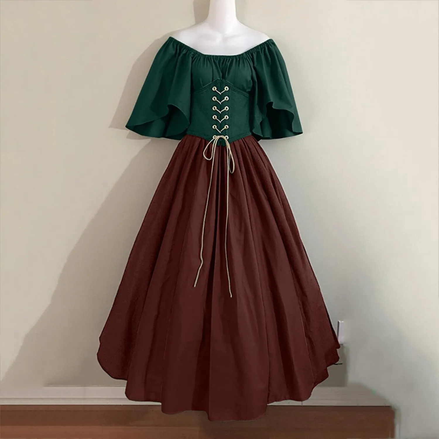 Renaissance Dresses for Women Long Sleeve Irish Over Dress Medieval Dresses Costume Medieval Costume Irish Long Over Dress