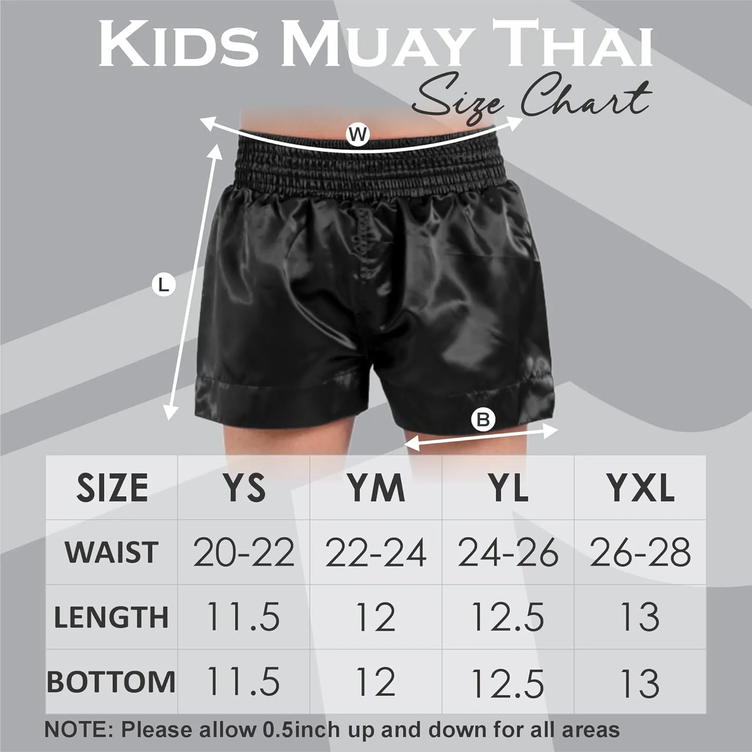 ROAR-INT Kid's Muay Thai Shorts Martial Arts MMA Kickboxing Shorts for Boys Girls Boxing Trunks Shorts