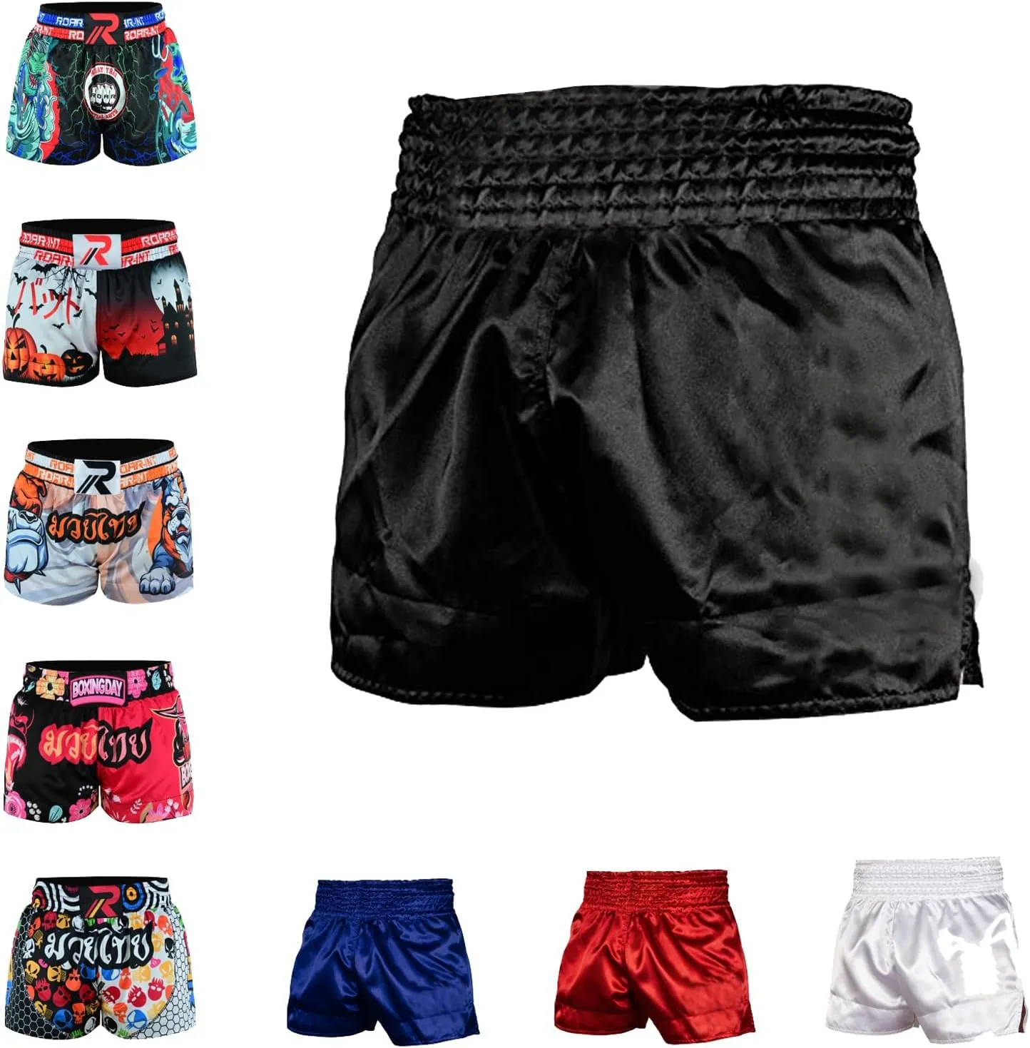 ROAR-INT Kid's Muay Thai Shorts Martial Arts MMA Kickboxing Shorts for Boys Girls Boxing Trunks Shorts