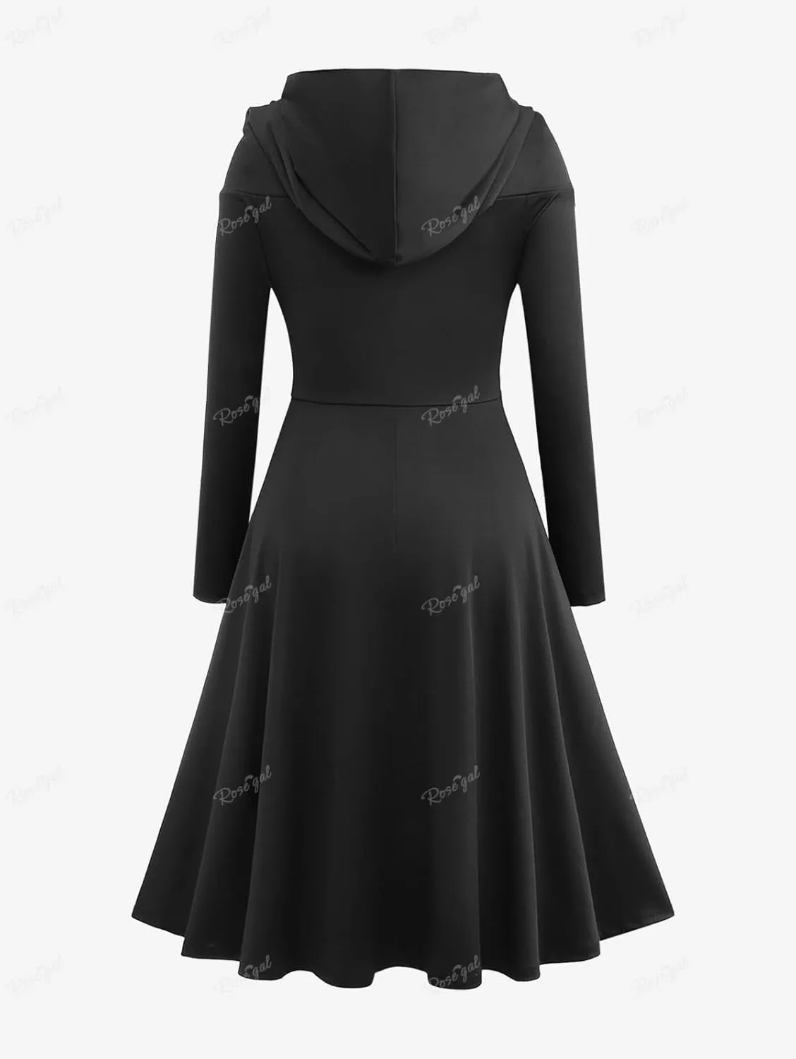 ROSE GAL Rosegal Plus Size Medieval Dress Costumes Hooded Renaissance Halloween Witch Dress
