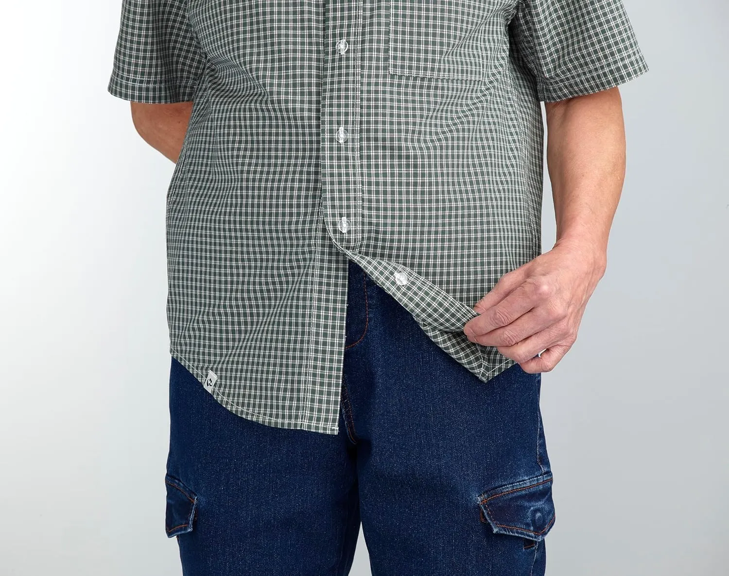 Silverts Mens Magnetic Buttons Adaptive Short Sleeve Shirt - Dress Shirt for Elderly Seniors