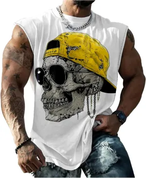 Sleeveless T Shirts for Men Muscle Tank Top Summer Funny Bodybuilder Workout Gym Tank Tops Comfy Tank Tops
