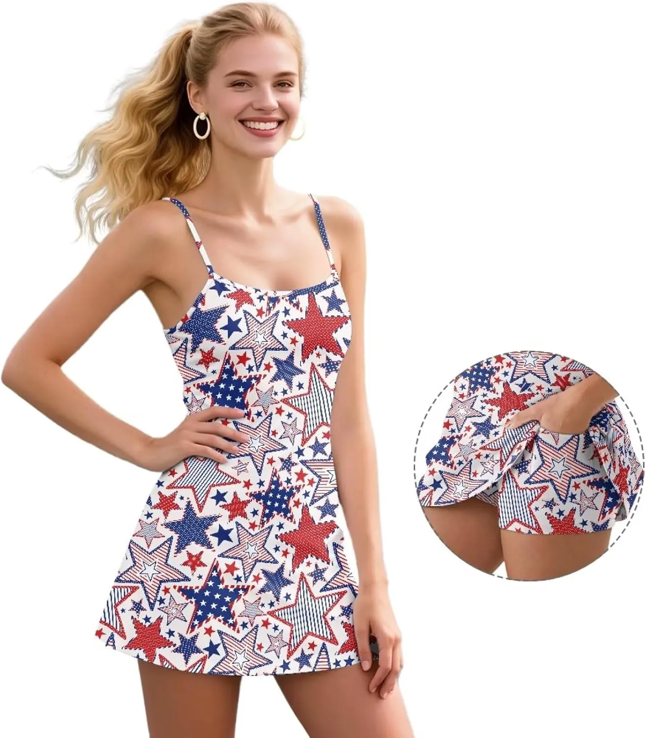 Slim Comfort Tennis Dress Womens Athletic Dress Built in Shorts Workout Exercise Golf Summer Dress XS-2XL