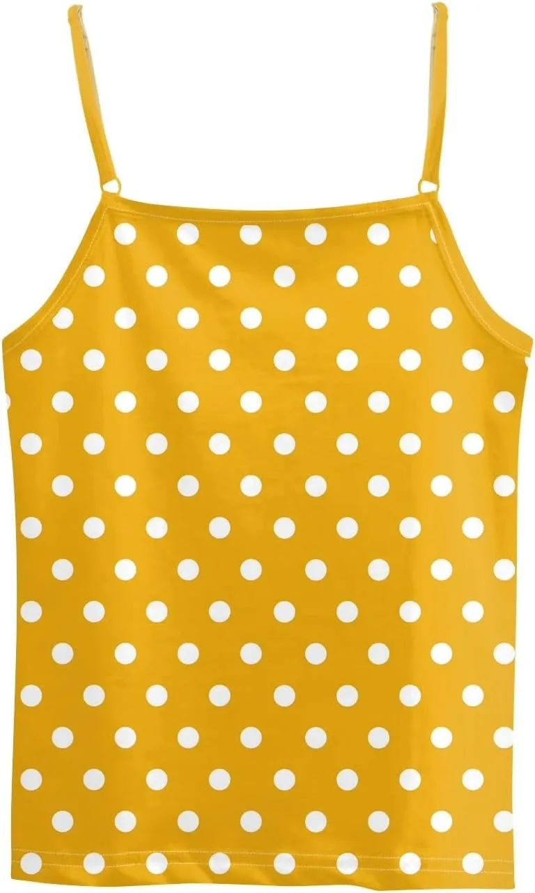 slqdgmryz Tank Top for Women Loose Fit Summer Spaghetti Straps Cami Top Basic Scoop Neck Adjustable Cute Sleeveless Shirts
