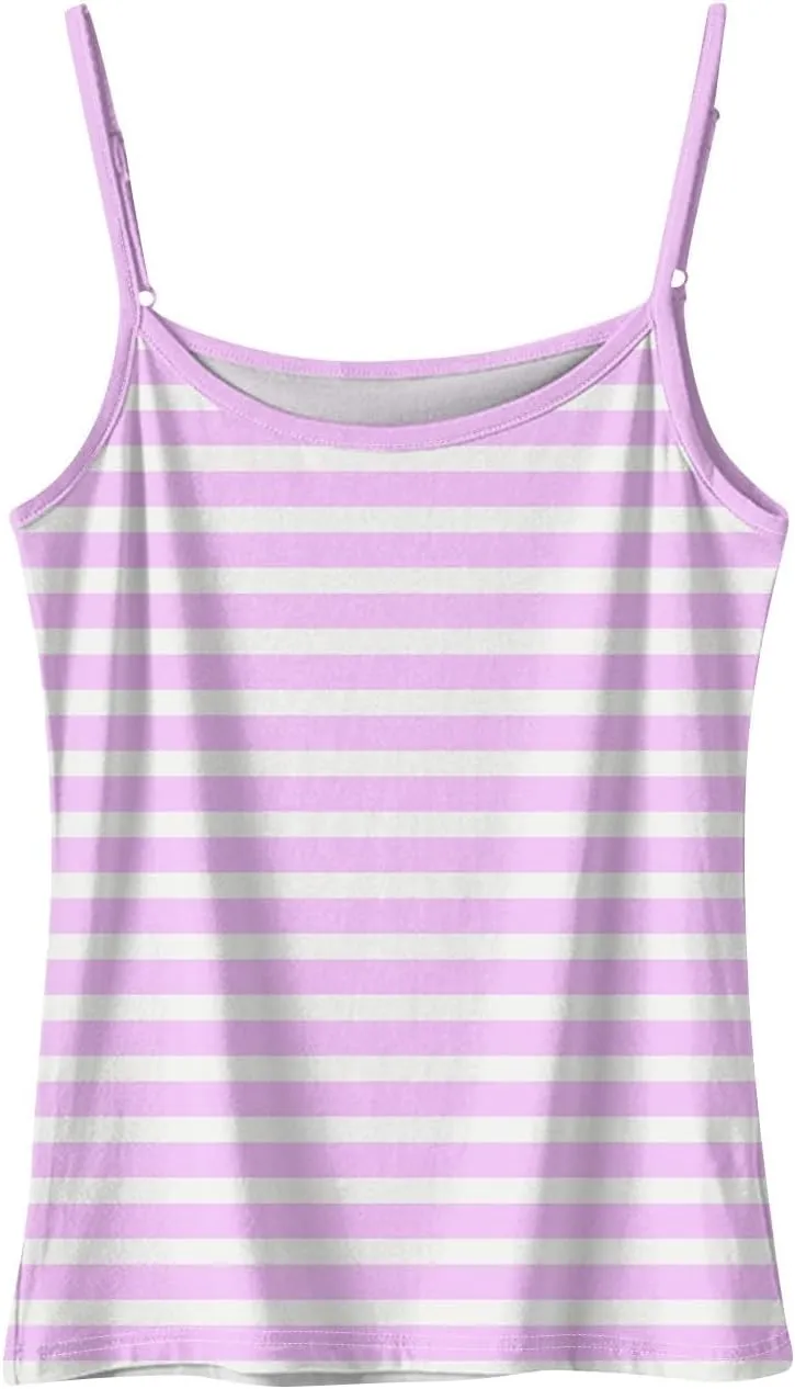 slqdgmryz Tank Top for Women Loose Fit Summer Spaghetti Straps Cami Top Basic Scoop Neck Adjustable Cute Sleeveless Shirts