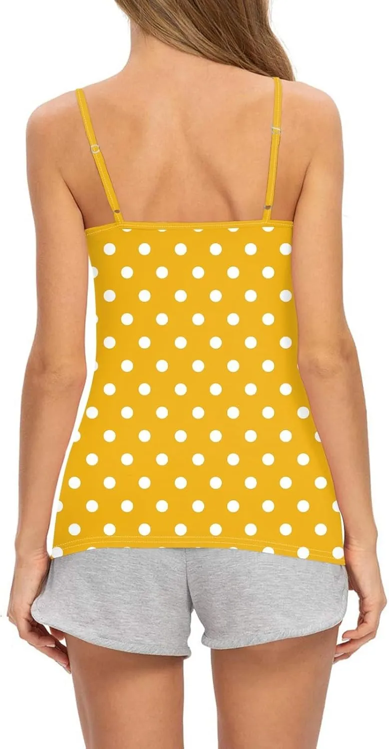 slqdgmryz Tank Top for Women Loose Fit Summer Spaghetti Straps Cami Top Basic Scoop Neck Adjustable Cute Sleeveless Shirts