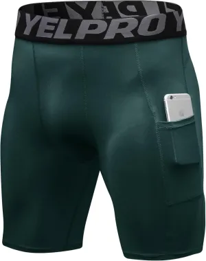 SPVISE Compression Shorts Men Spandex Sports Shorts Workout Running Gym Shorts Cool Dry Athletic Baselayer Underwear Pockets