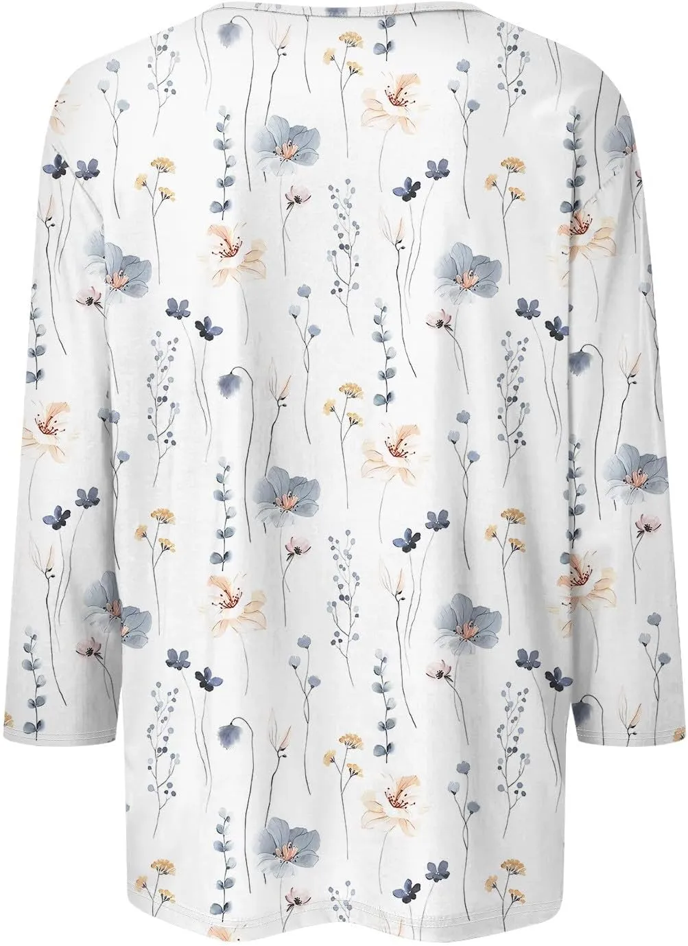 Summer Cardigan for Women Lightweight 3/4 Sleeve Open Front Casual Beach Shirts Button Down Cropped Cardigan Sweaters