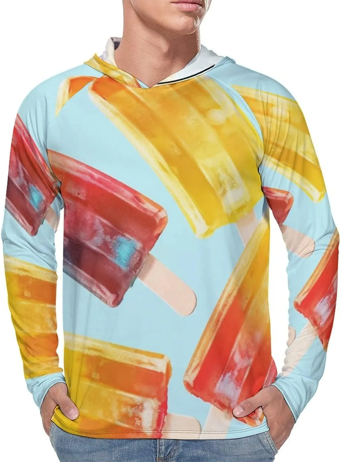 Sun Protection Shirt Long Sleeve Hoodie Popsicles Lightweight Rash Guard Quick Dry Sun Shirt for Outdoor