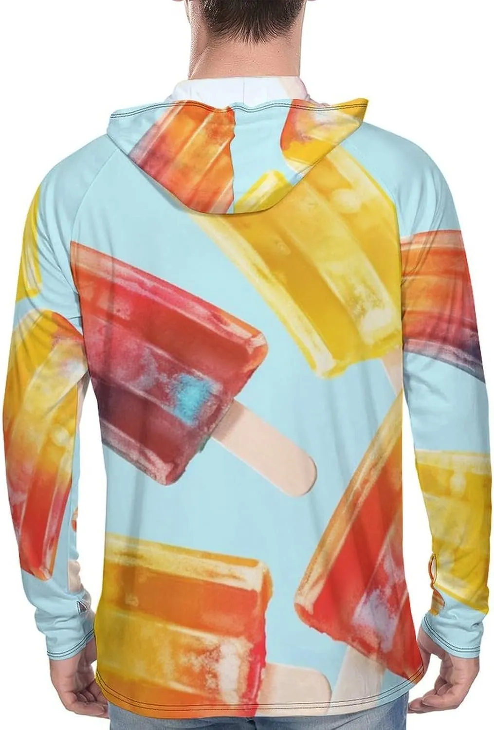 Sun Protection Shirt Long Sleeve Hoodie Popsicles Lightweight Rash Guard Quick Dry Sun Shirt for Outdoor