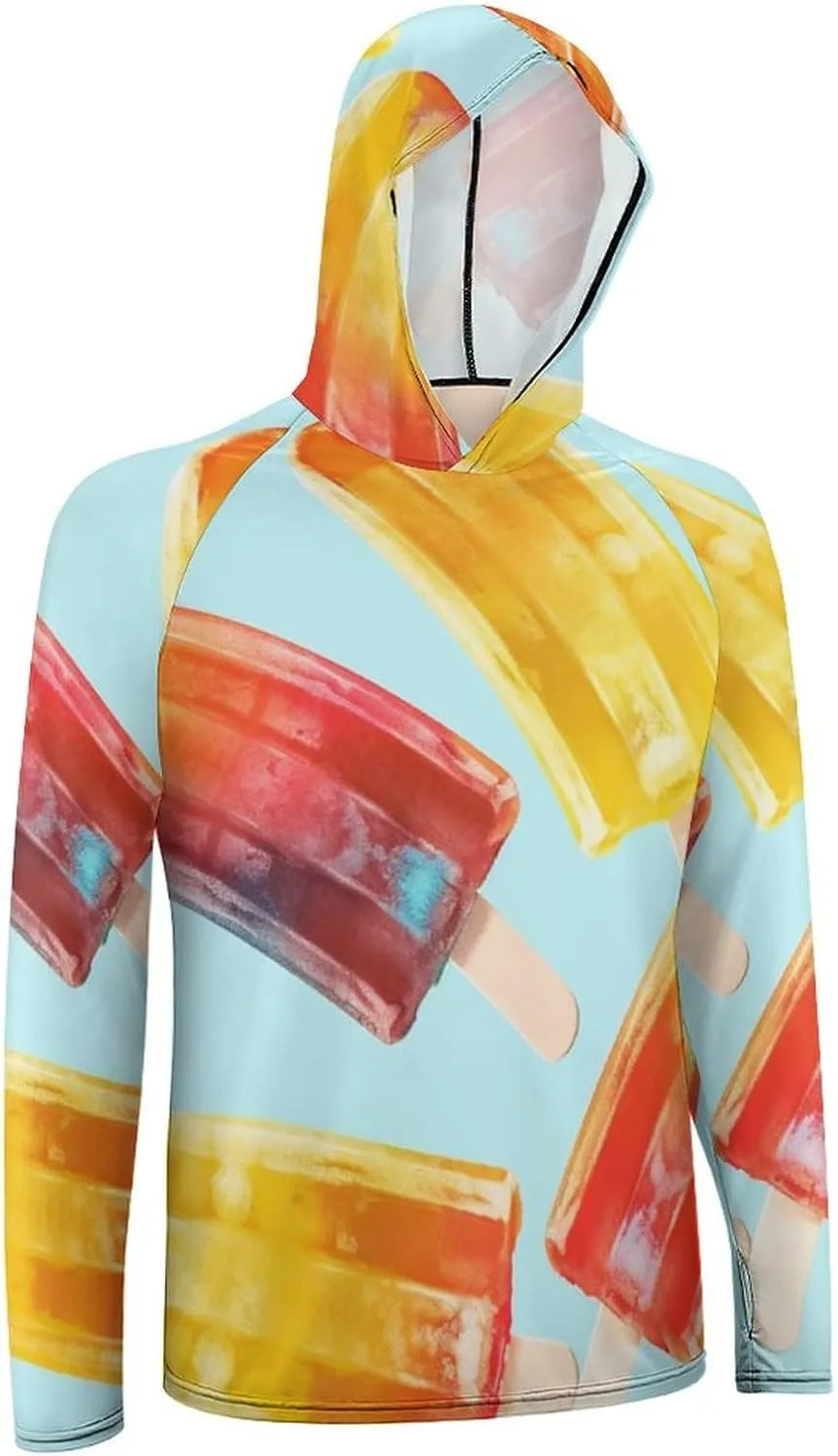 Sun Protection Shirt Long Sleeve Hoodie Popsicles Lightweight Rash Guard Quick Dry Sun Shirt for Outdoor