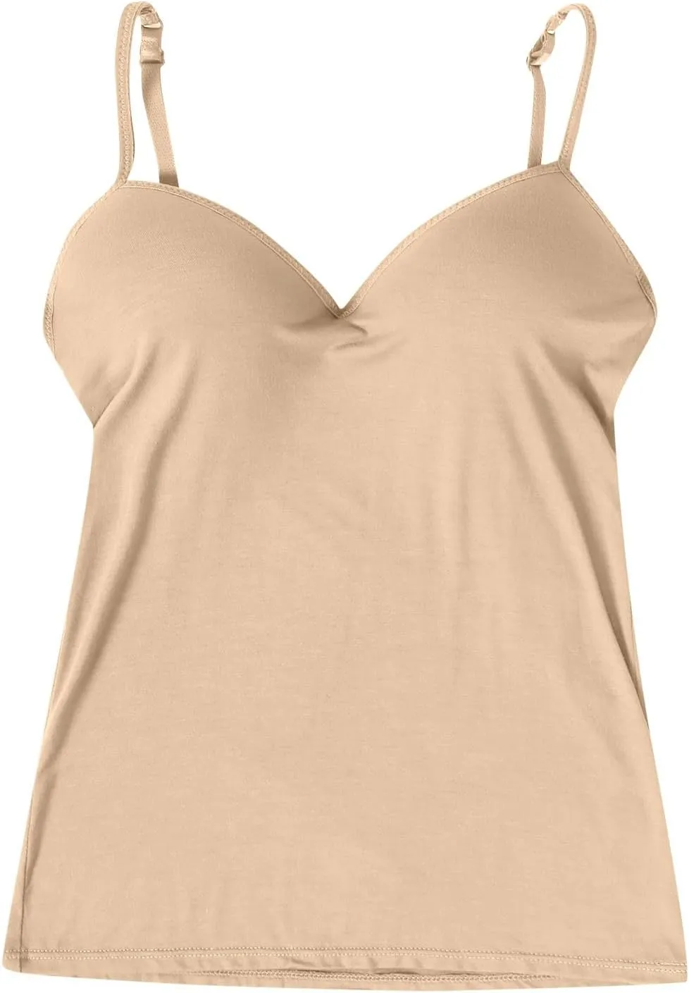 Tank Top with Built in Bra for Women 2025 Casual Spaghetti Strap Sleeveless Tees Basic Top Camisole Undershirts