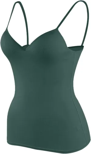 Tank Top with Built in Bra for Women Sports Cami Shirts 2025 Spring Summer Workout Camisoles Sleeveless Under Clothes